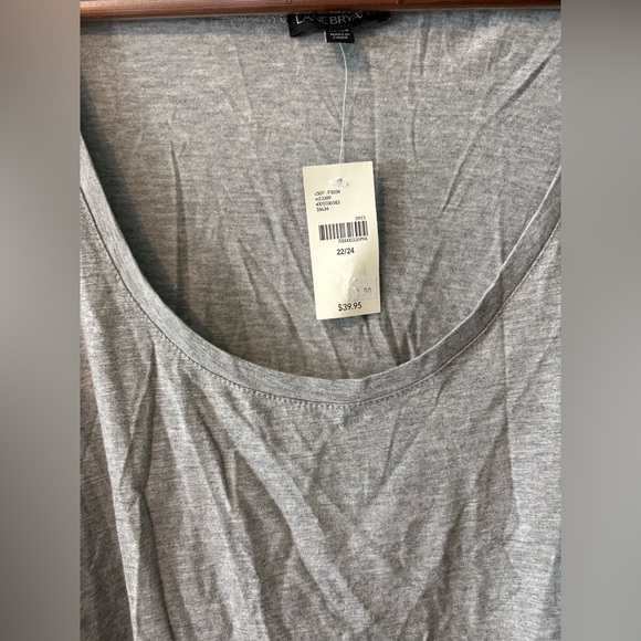 🆕 LANE BRYANT 22/24 ✨ plus size Gray top with Lace Detail cotton modal NWT - Picture 2 of 4